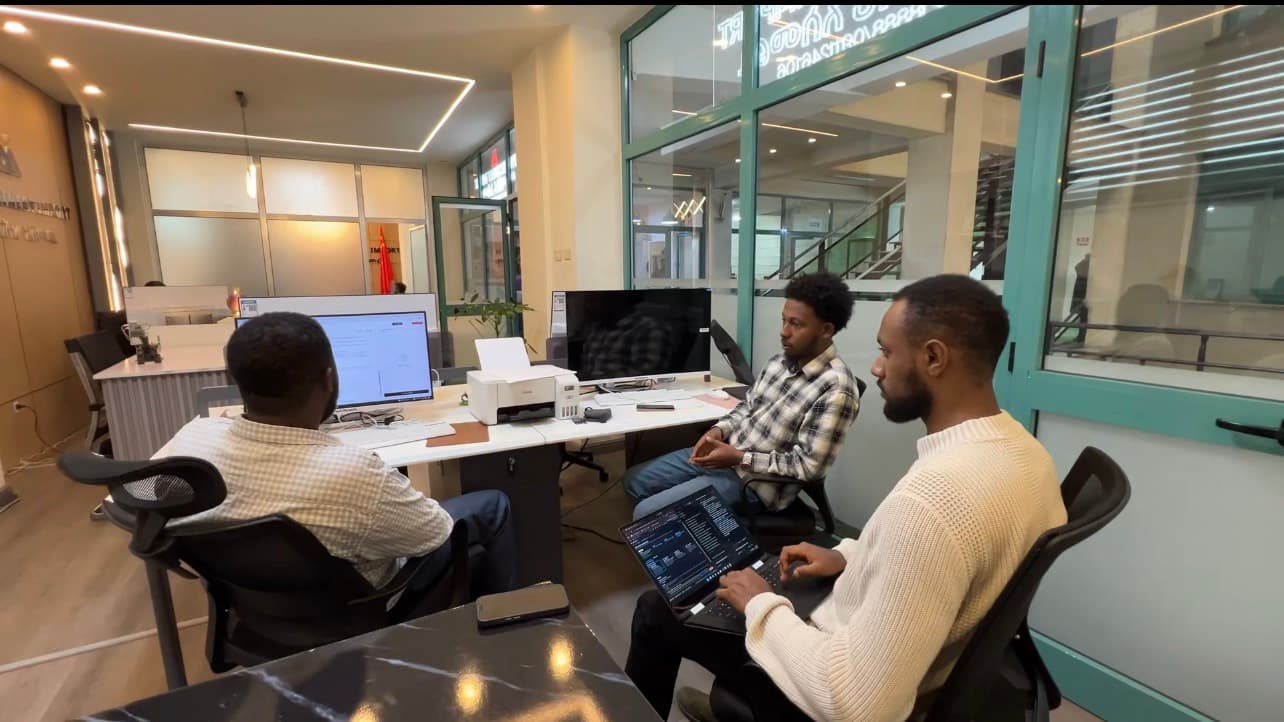 The Lucy team in a working session with a client
